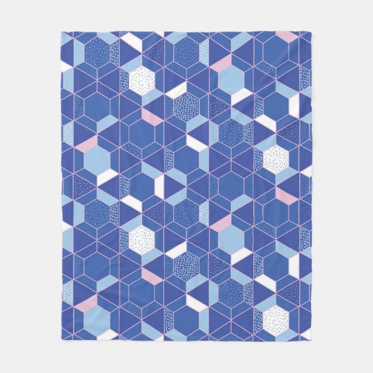 Couverture Polaire Hexagons, triangles : motif abstrait géométrique. (Devant)