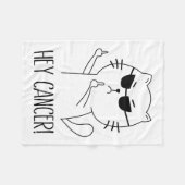 Couverture Polaire Hey Cancer F U, Funky Chat Doigt Moyen, F#ck Canc (Devant (Horizontal))