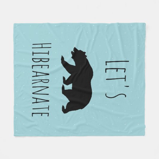 Couverture Polaire Hibérisons l'ours noir Silhouette et micro-point (Devant (Horizontal))