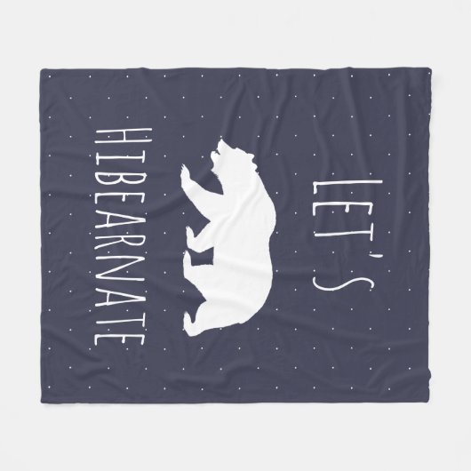 Couverture Polaire Hibérons l'ours blanc Silhouette & Micro point (Devant (Horizontal))