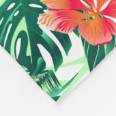 Couverture Polaire Hibiscus à l'orange tropicale (Coin)