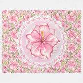 Couverture Polaire Hibiscus & dentelle PINK (Devant (Horizontal))