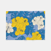 Couverture Polaire Hibiscus fleurs et feuilles (Devant (Horizontal))