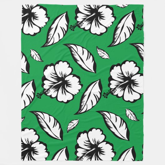 Couverture Polaire Hibiscus Floral (Devant)