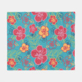 Couverture Polaire Hibiscus hawaïen (Devant (Horizontal))