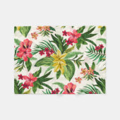 Couverture Polaire Hibiscus Jaune Moderne Et Rose (Devant (Horizontal))