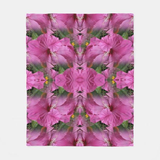 Couverture Polaire Hibiscus rose Abstrait (Devant)