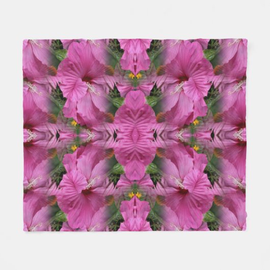 Couverture Polaire Hibiscus rose Abstrait (Devant (Horizontal))