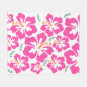 Couverture Polaire Hibiscus rose esthétique répétition motif (Devant (Horizontal))
