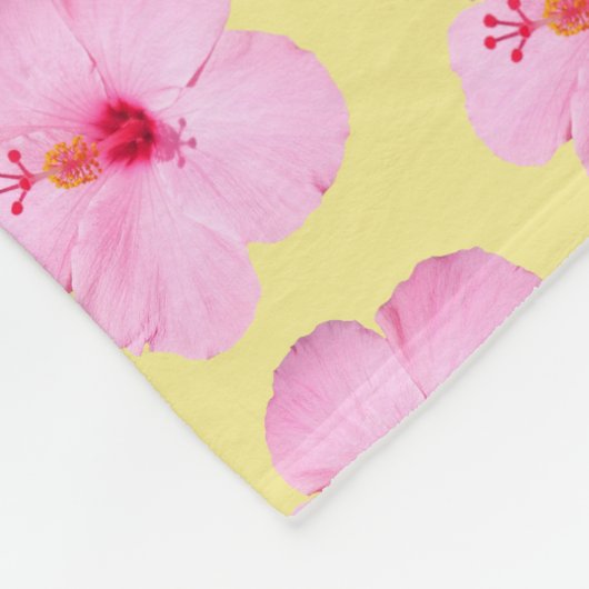 Couverture Polaire Hibiscus rose Fleur tropicale (Coin)
