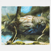 Couverture Polaire Hibou barré dans l'impressionisme d'abrégé sur (Devant (Horizontal))