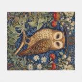 Couverture Polaire Hibou dans le jardin style William Morris (Devant (Horizontal))