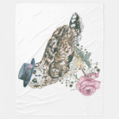 Couverture Polaire Hibou d'aquarelle (Devant)