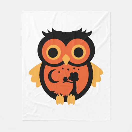 Couverture Polaire Hibou d'Halloween (Devant)