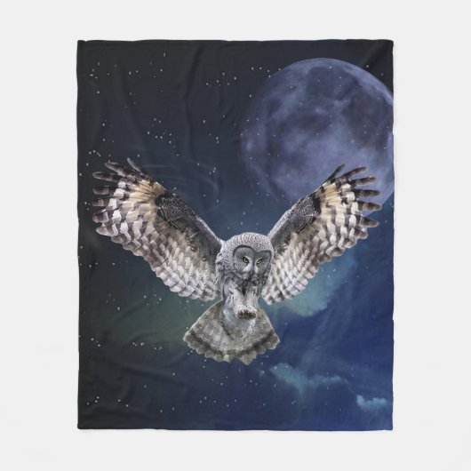 Couverture Polaire Hibou en vol (Devant)