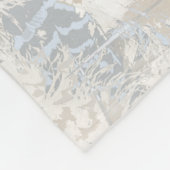 Couverture Polaire hibou Plumes, gris, beige et bleu, oiseau, léger, (Coin)