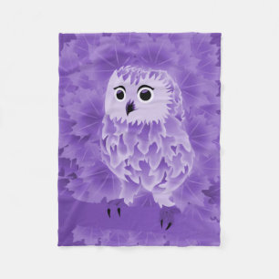 Couverture Polaire Hibou pourpre mignon