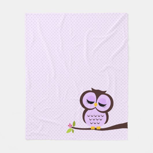 Couverture Polaire Hibou pourpre mignon (Devant)