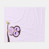 Couverture Polaire Hibou pourpre mignon (Devant (Horizontal))