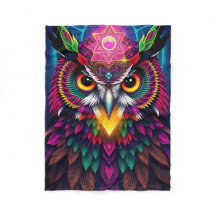 Hibou psychédélique : Art mandala néon