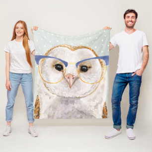 Couverture Polaire Hibou sage Quatre-Eyed du forestier