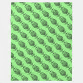 Couverture Polaire Hibou (vert néon) - Plaid en molleton (Devant)