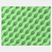 Couverture Polaire Hibou (vert néon) - Plaid en molleton (Devant (Horizontal))