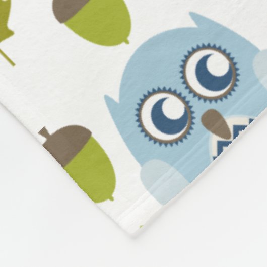 Couverture Polaire Hiboux bleus de Chevron personnalisés (Coin)