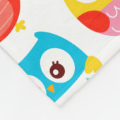 Couverture Polaire Hiboux mignons de Litte décorés d'un monogramme (Coin)