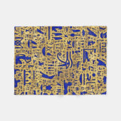 Couverture Polaire Hiéroglyphe égyptien Lapis Lazuli et Gold (Devant (Horizontal))