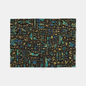 Couverture Polaire Hiéroglyphes égyptiens anciens Marbre et or (Devant (Horizontal))