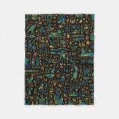 Couverture Polaire Hiéroglyphes égyptiens anciens Marbre et or (Devant)