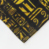 Couverture Polaire Hiéroglyphes égyptiens anciens or et couleur noire (Coin)