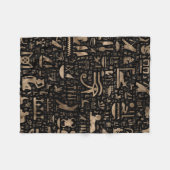 Couverture Polaire Hiéroglyphes égyptiens antiques - noir et or (Devant (Horizontal))