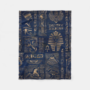Couverture Polaire Hiéroglyphes et divinité-or égyptiens sur le