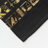 Couverture Polaire Hiéroglyphes et divinités égyptiens en noir (Coin)