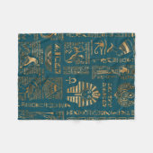 Couverture Polaire Hiéroglyphes et divinités égyptiens - or sur la (Devant (Horizontal))