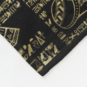 Couverture Polaire Hiéroglyphes et divinités égyptiens or sur noir (Coin)