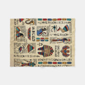 Couverture Polaire Hiéroglyphes et divinités égyptiens sur papyrus (Devant (Horizontal))