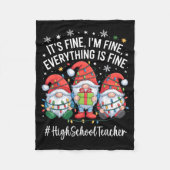 Couverture Polaire High School Teacher Gnome Everything Is Fine Funny (Devant)