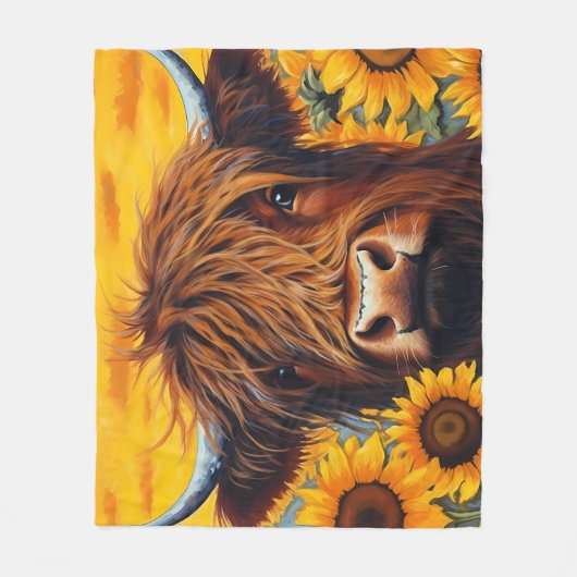 Couverture Polaire Highland Cow (Devant)