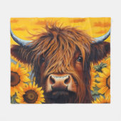 Couverture Polaire Highland Cow (Devant (Horizontal))