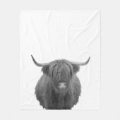 Couverture Polaire Highland Cow Scotland Russe Noir Blanc (Devant)