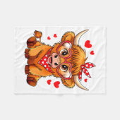 Couverture Polaire Highland Cow Valentines Day Funny Hearts Valentine (Devant (Horizontal))