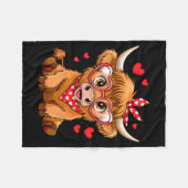 Couverture Polaire Highland Cow Valentines Day Funny Hearts Valentine (Devant (Horizontal))