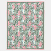 Couverture Polaire Hip Flamants roses roses mignonette feuille de pal (Devant)