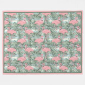 Couverture Polaire Hip Flamants roses roses mignonette feuille de pal (Devant (Horizontal))
