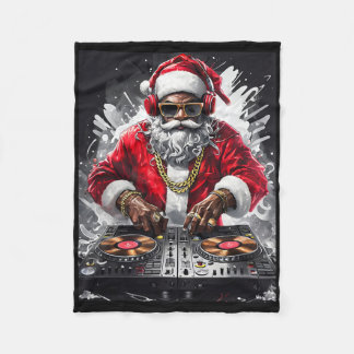 Couverture Polaire Hip hop Père Noël Dj Noël