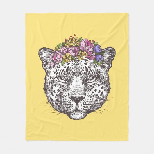 Couverture Polaire Hippie de léopard chic (Devant)