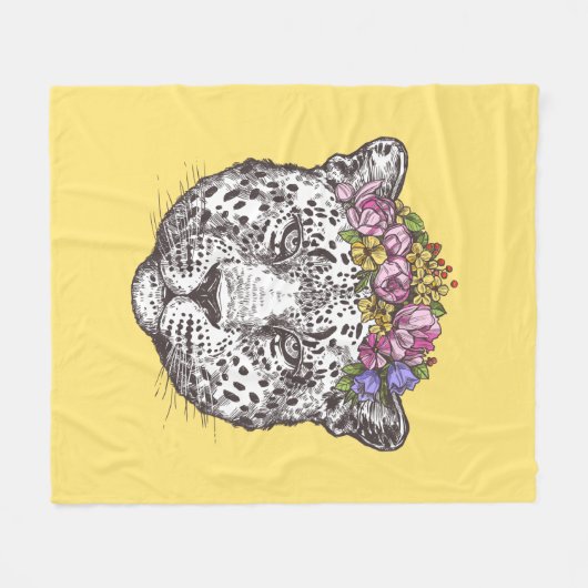 Couverture Polaire Hippie de léopard chic (Devant (Horizontal))